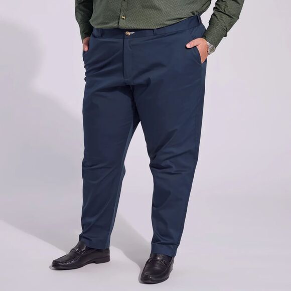 NWT Karrin Finch The Quinn Navy Chinos Pants 29" Inseam Navy Size 18 - Picture 1 of 13